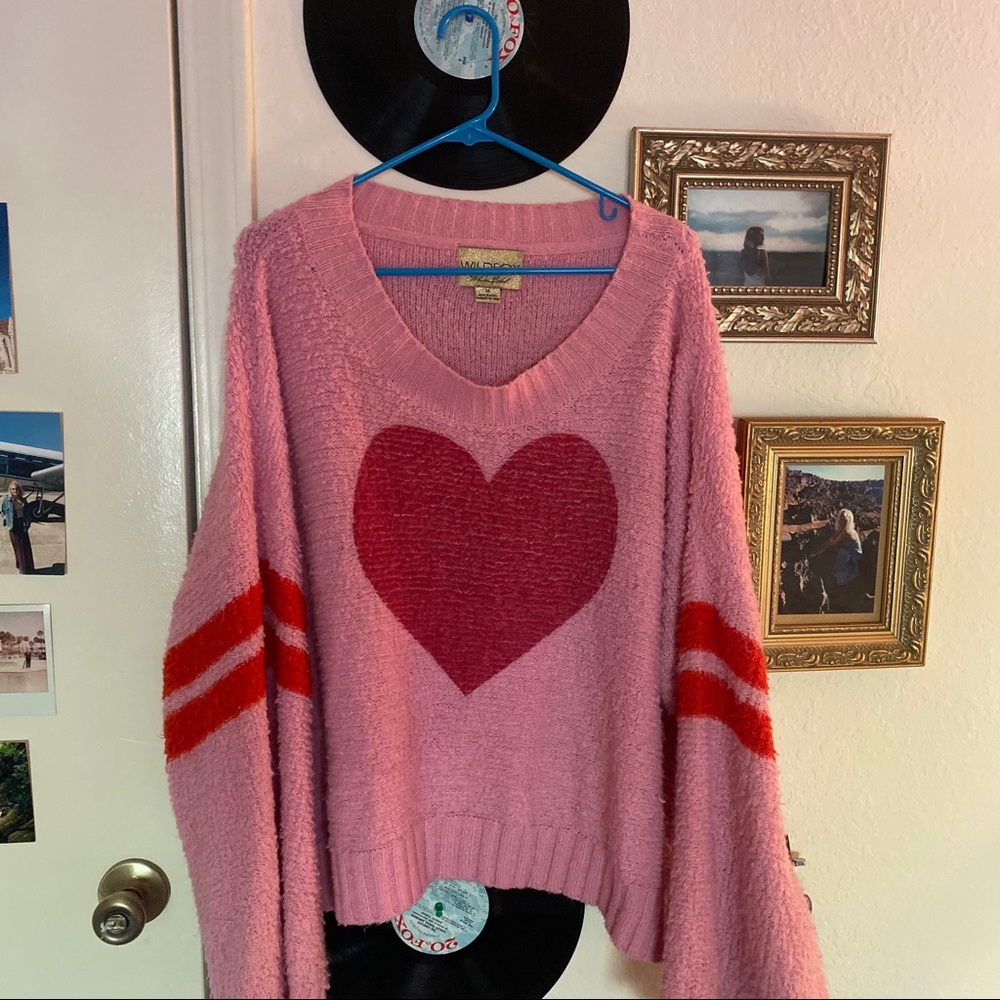 WildFox Pink Heart Sweater